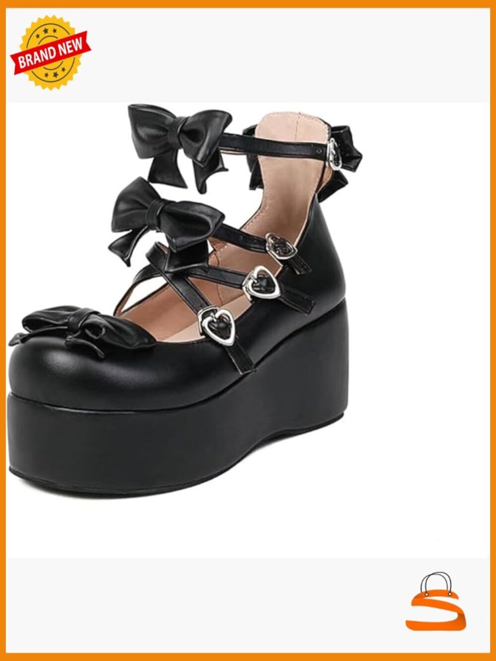 Goth Mary Jane Platform Shoes Chunky Wedge Heel Lolita Cosplay Pumps Oxfords